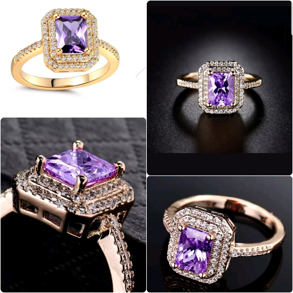 18K gold filled Princess Purple Amethyst Crystal